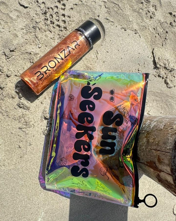 Bronzar Tanning Oil with Shimmer 250ml | Natural Bronzing & Glow Body Oil | Complimentary Holographic Gift Bag